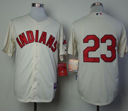 Indians #23 Michael Brantley Cream Alternate 2 Cool Base Stitched MLB Jersey - Click Image to Close